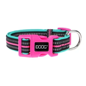 DOOG Neoprene Rin Tin Tin Neon Teal and Pink Dog Collar Medium^^^